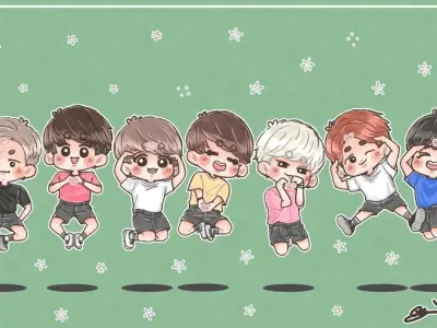 Ảnh chibi BTS anime, hoạt hình siêu dễ thương cho fan ARMY