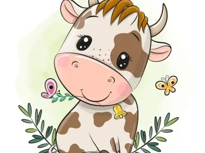 Bộ sưu tập ảnh con bò chibi dễ thương cực kỳ đáng yêu