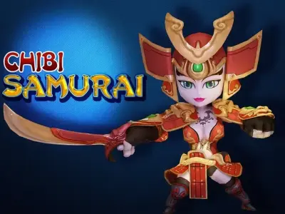 Hình ảnh chibi samurai dễ thương đầy phong cách Nhật Bản