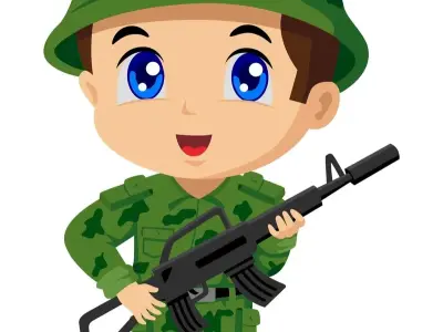Hình ảnh chú bộ đội chibi dễ thương, sinh động và ấn tượng