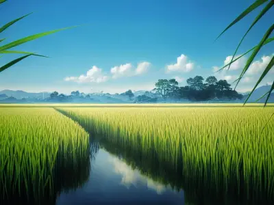 Khám phá vẻ đẹp yên bình qua ảnh tranh phong cảnh đồng lúa