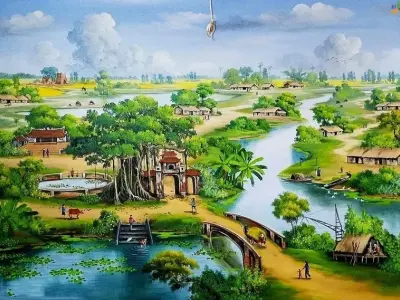 Tuyển chọn ảnh tranh phong cảnh quê hương đẹp siêu chân thực