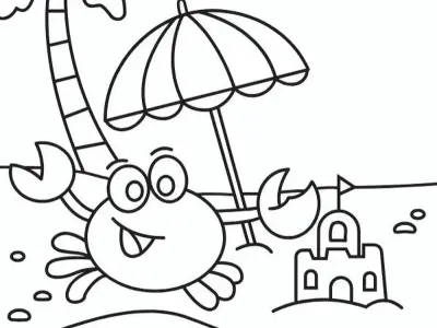 Tranh tô màu bãi biển rực rỡ khiến bé mê mẩn khám phá