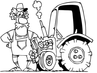 Tranh tô màu máy cày sinh động cho bé thỏa sức sáng tạo
