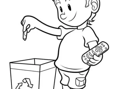 Tranh tô màu cái thùng rác cho bé phát triển tư duy sáng tạo