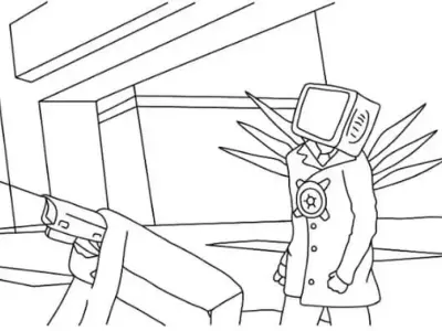 Tranh tô màu Titan TV Man gây bão cộng đồng mạng hiện nay