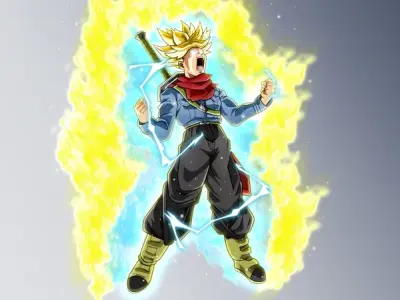 Ảnh Trunks đẹp ngầu thể hiện sức mạnh chiến binh Saiyan