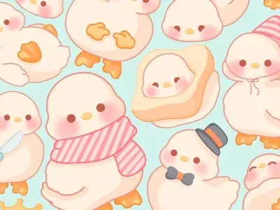 Bộ ảnh vịt chibi cute, độc đáo cho trẻ em và fan hoạt hình