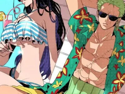 Hình ảnh Zoro và các nhân vật khác thể hiện sức mạnh