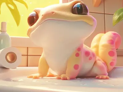 Tổng hợp ảnh chibi tắc kè cute ngộ nghĩnh cực hot hiện nay