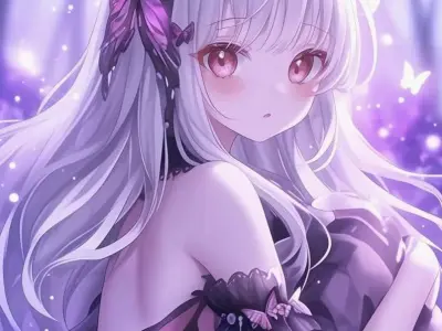 Bộ sưu tập hình ảnh chibi nữ cute màu tím cực đáng yêu