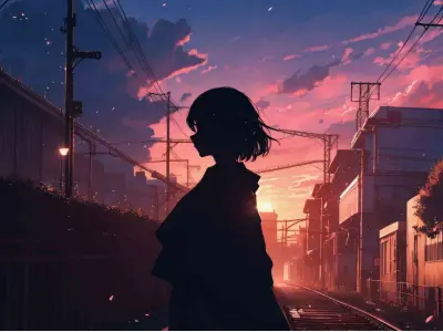 Tổng hợp 30+ ảnh cô gái ngắm hoàng hôn anime buồn lãng mạn cực chill 2026