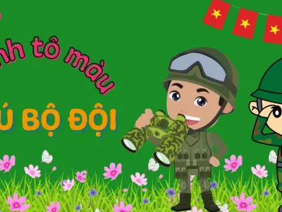 Tổng hợp 30 tranh tô màu chú bộ đội cầm súng cho bé yêu
