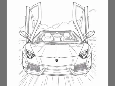 Tổng hợp 35 tranh tô màu ô tô lamborghini siêu ngầu cho bé