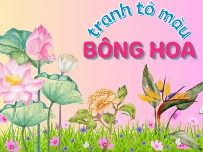 Tổng hợp tranh tô màu bông hoa đào đẹp giúp bé sáng tạo 2026