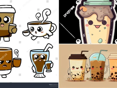 Tuyển tập những mẫu chibi các loại trà và cà phê cực đáng yêu cho quán nước năm 2026