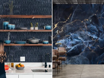 Modern transformations with peel and stick navy blue wallpaper for modern home